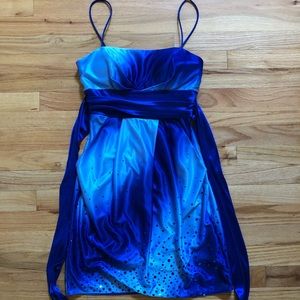 Silky Blue Semi-Formal Dress